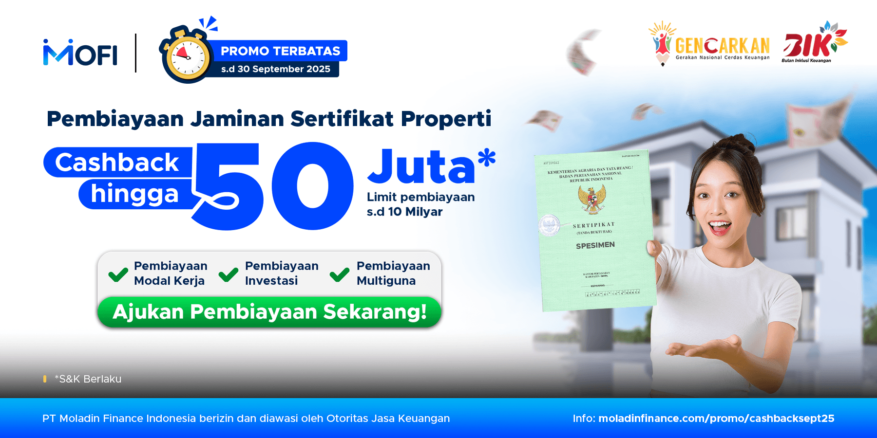 Promo Cashback Jaminan Sertifikat Properti September 2025