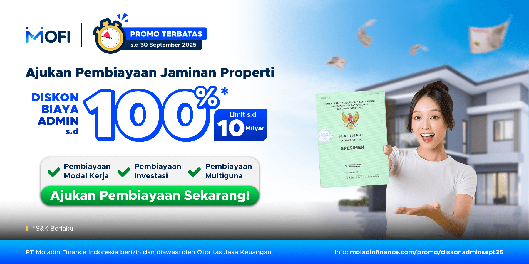 Promo Diskon Biaya Admin Jaminan Sertifikat Properti September 2025