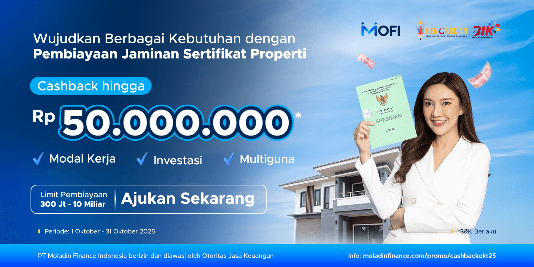 Promo Cashback Jaminan Sertifikat Properti Oktober 2025