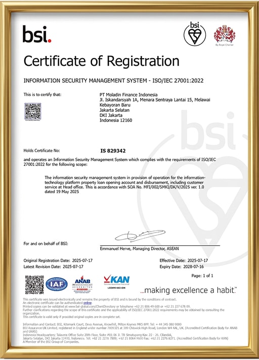 ISO 27001:2022 certificate