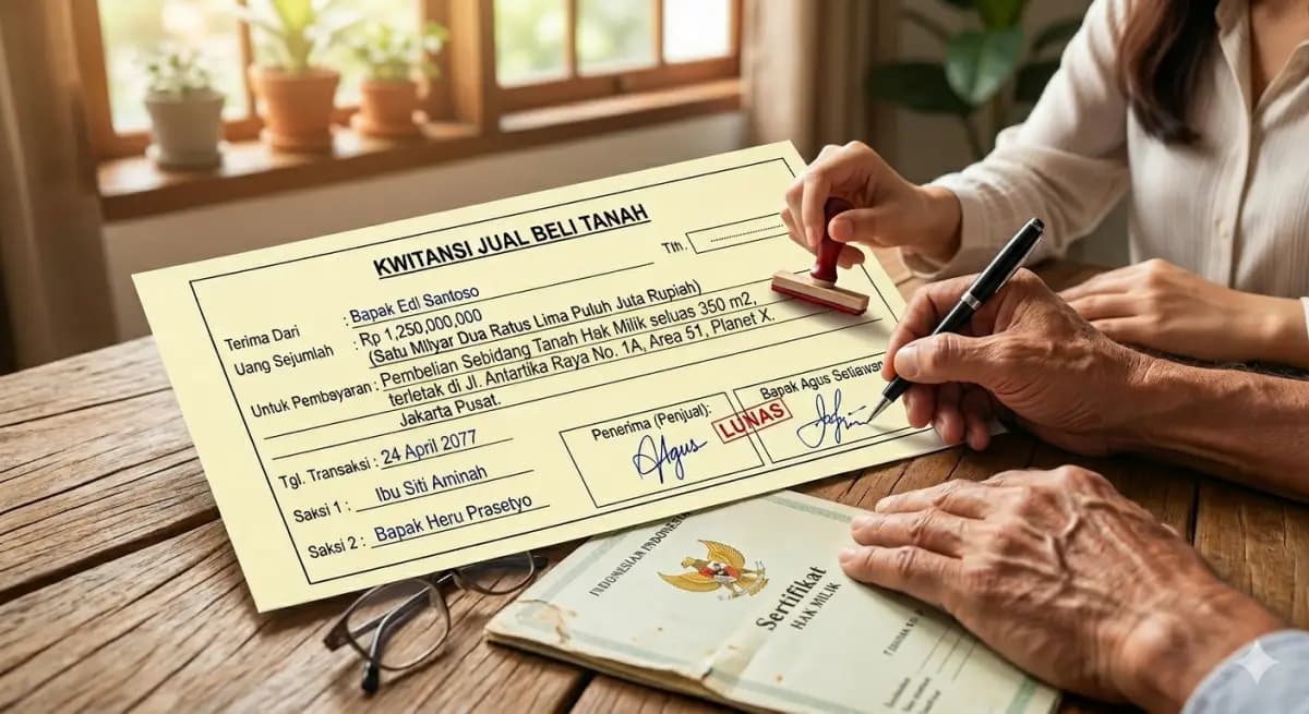 10 Contoh Kwitansi Jual Beli Tanah Resmi 2026, Lengkap!