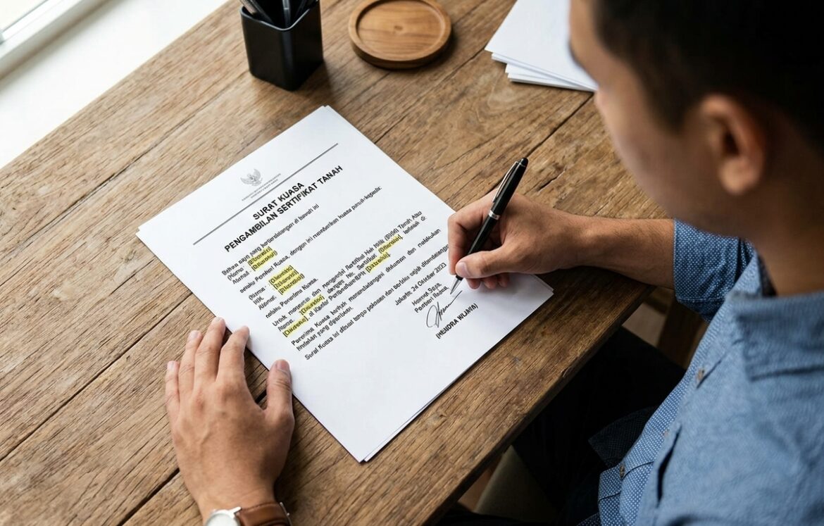 surat kuasa pengambilan sertifikat tanah - Moladin Finance